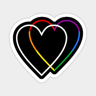 White and Rainbow Love Magnet