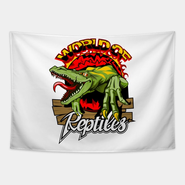 Lizard world of reptiles Tapestry by Mako Design 