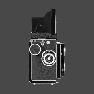 Vintage 1950s Twin Lens Camera - Side View Open Hood T-Shirt