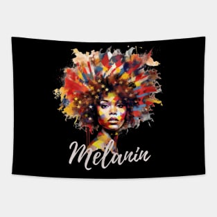 Melanin | Colorful Artistic Afro Woman Tapestry