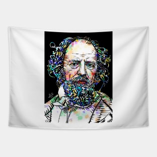 ALFRED,LORD TENNYSON watercolor and ink portrait Tapestry