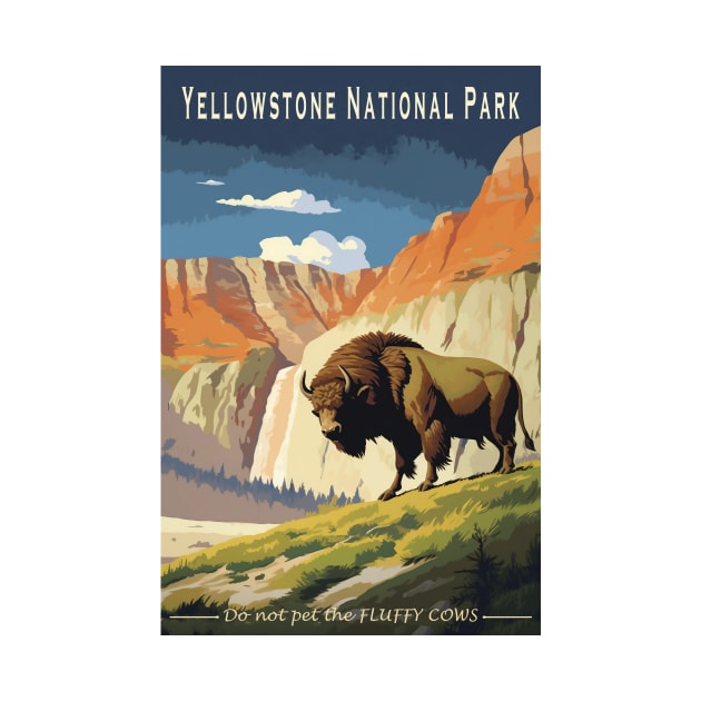 Yellowstone National Park Vintage Poster by GreenMary Design