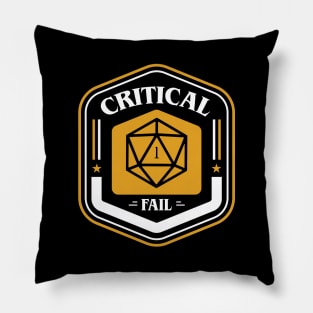 Critical Fail D20 Dice Pillow