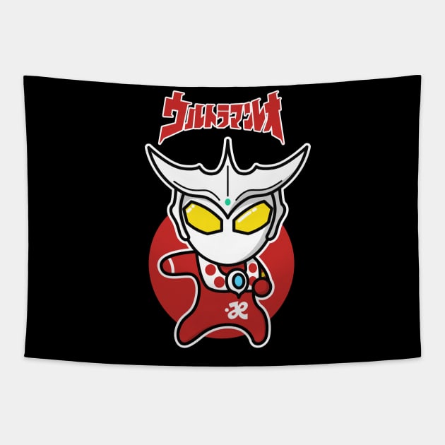 Ultraman Leo Chibi Kawaii Style Tapestry by The Toku Verse