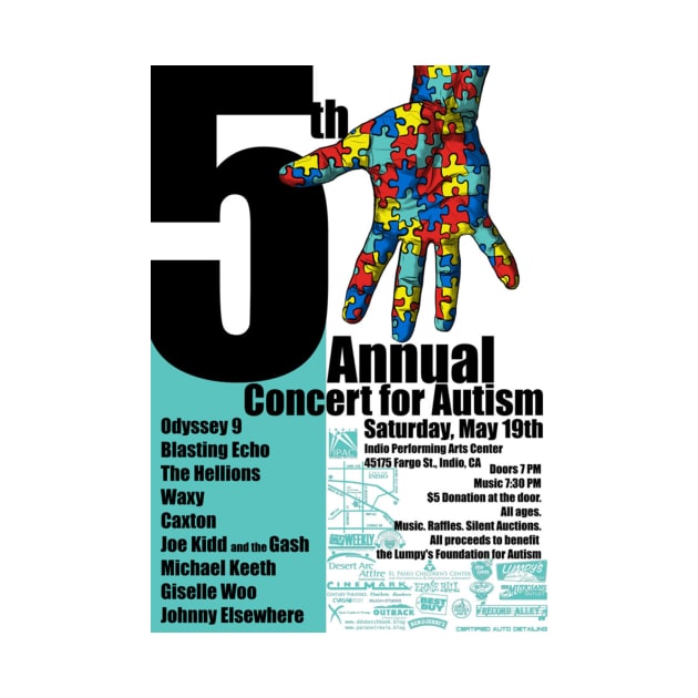 5th Annual Concert for Autism flyer tee 2012 by ConcertforAutism