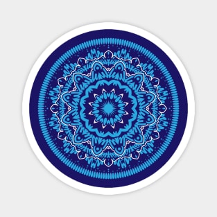 Flower Mandala Blue Magnet