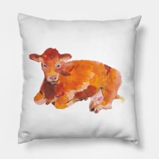 Highland Calf - Watercolour Cow Pillow