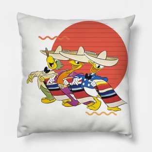 Three Caballeros Red Pillow