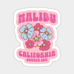 Malibu California 1971 Vintage Retro Summer Magnet