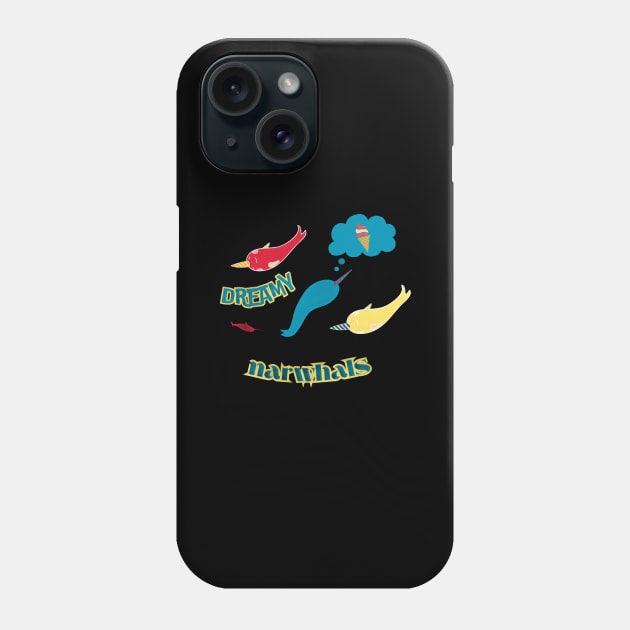 Cute Narwhal Anime Dream (c) By Abby Anime Phone Case by Abby Anime