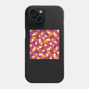 Mid Mod Crazy Squares Pink Orange Phone Case