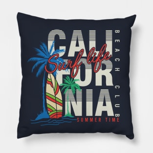 California Beach Summer typography Pillow