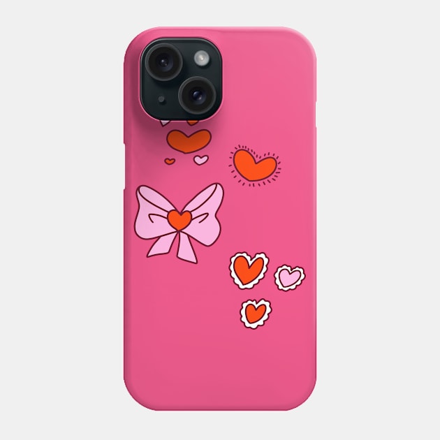 Valentine Hearts and Bows Phone Case by saradaboru