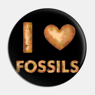 I Love Fossils - Prehistoric Dinosaur T-Shirt Pin