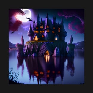 Creepy Castle on Lake T-Shirt