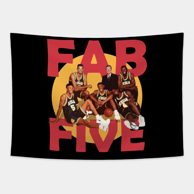 FAB FIVE IS HAPPY Tapestry by sodakohan