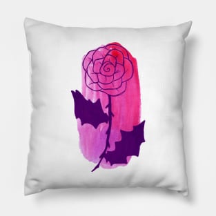 Pink Rose Watercolor Pillow