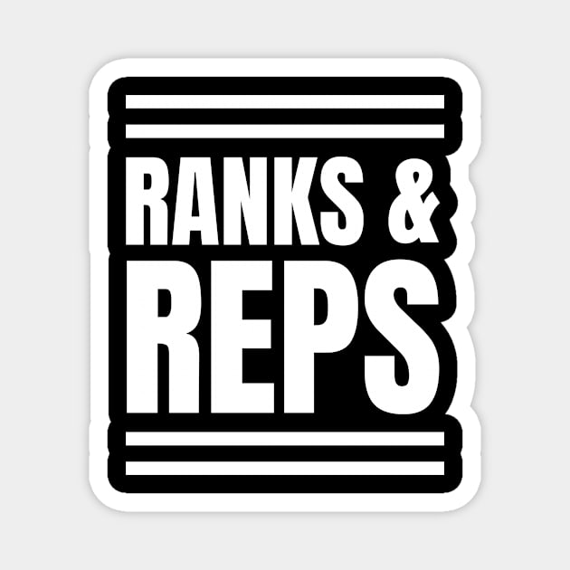 SEO Specialist's Ranks & Reps: The Ultimate Gift for SEO Experts and Managers Crushing It in the Gym Magnet by YUED