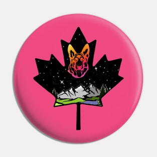 Canadian Maple Leaf German Shepherd - Pink/Orange Pin