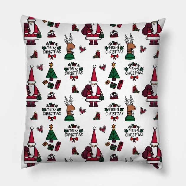 Christmas Santa Pattern Pillow by POD Anytime
