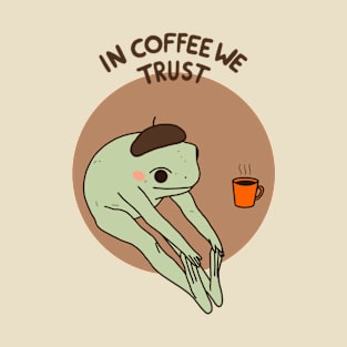 In Coffee We Trust Frog T-Shirt