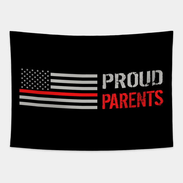 Firefighter: Proud Parents Tapestry by Jared S Davies