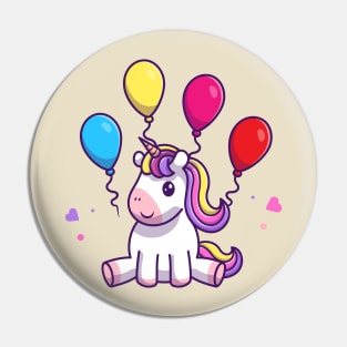 Cute Unicorn Birthday Party With Balloon Pin