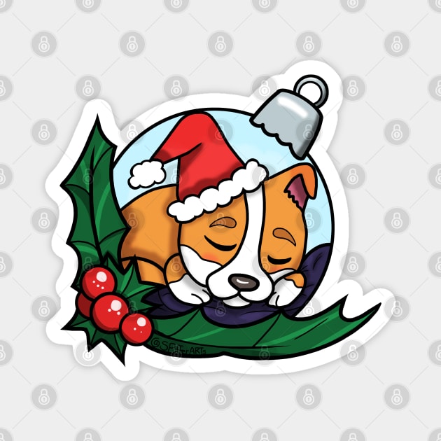 Corgi Puppy Tree Bauble Magnet by SPufferARTs