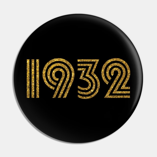 1932 Birth Year Glitter Effect Pin by Elsie Bee Designs