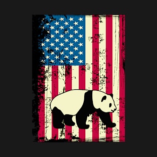 Panda Bear American Flag USA Patriotic 4th Of July Gifts T-Shirt