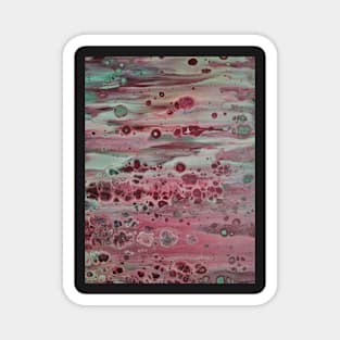 Alien Landscape Pink and Grey Magnet