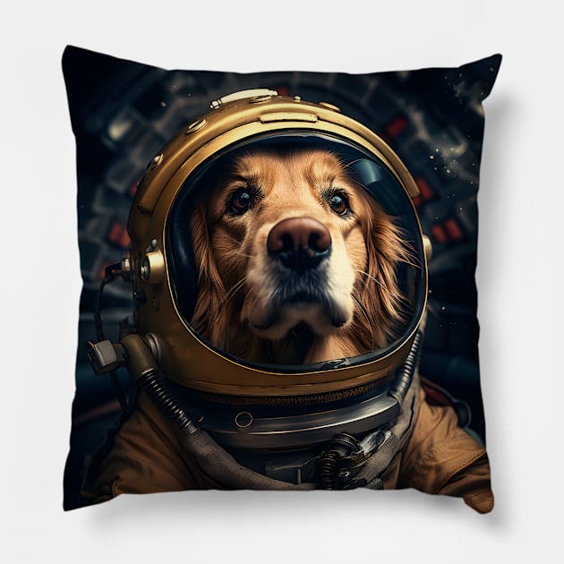 Astro Dog - Golden Retriever Pillow by Merchgard