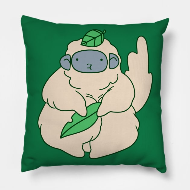 Fluffy Leaf Monkey Pillow by saradaboru