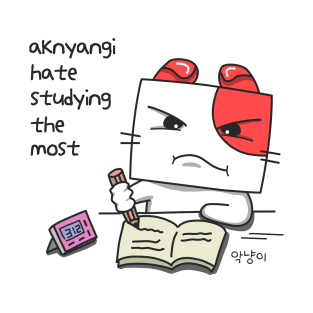 I hate studying the most - aknyangi, cat miaw lovers T-Shirt