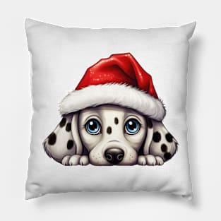 Christmas Peeking Puppy Pillow