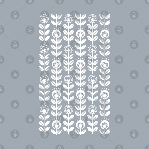 SCANDI GARDEN 01-6, white on silver grey by Slanapotam