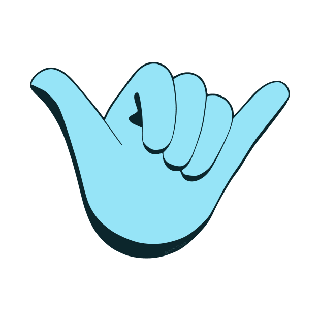 Blue Shaka Sign Hang Loose by AKdesign