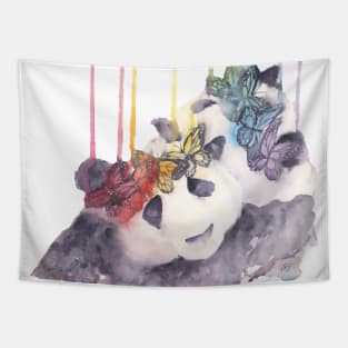 Rise and Pride Pandas Watercolor Tapestry