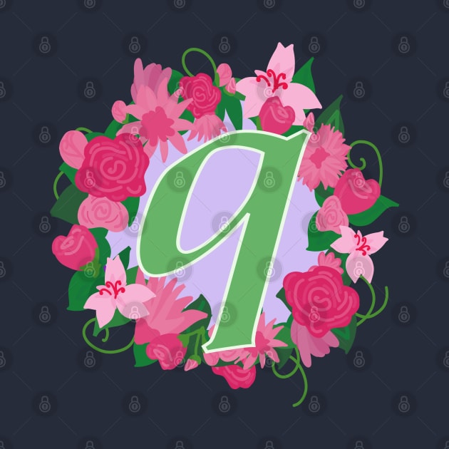 Monogram Q, Personalized Floral Initial by Bunniyababa