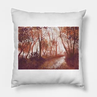 The Magic forest in Watercolor by Annalisa Amato Pillow