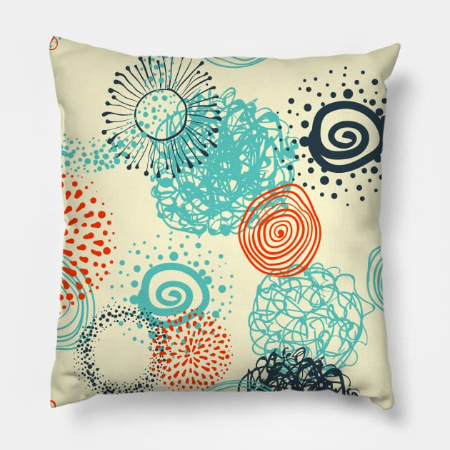 Circles abstract seamless pattern Pillow by Olga Berlet