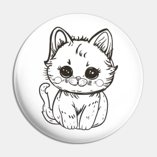 Kawaii Boba Cat Sitting Pretty Pin