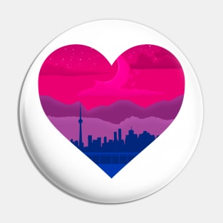Bisexual mountain cityscape subtle heart Pin