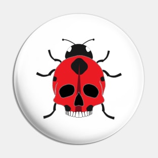 Ladybug Skull Pin