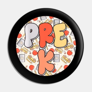 Groovy Pre K Teacher Kids Hippie Kinder Back To School Pin