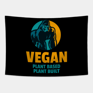 Vegan - Plant Based/Built - Gold & Green Tapestry