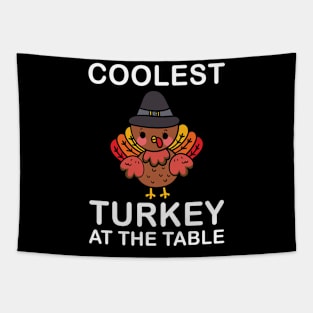 Thanksgiving cousin crew with cool turkey for family holiday Tapestry