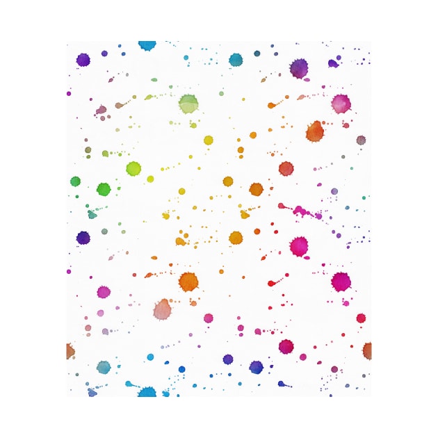 Rainbow Bright Pastel Watercolor Drops, Splatters and Dribbles by podartist