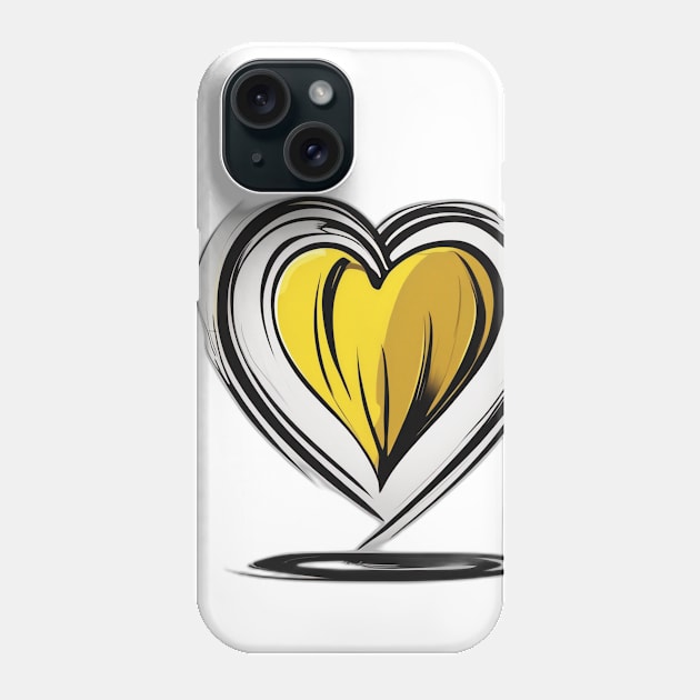 Golden Heart Love Emblem No. 695 Phone Case by cornelliusy