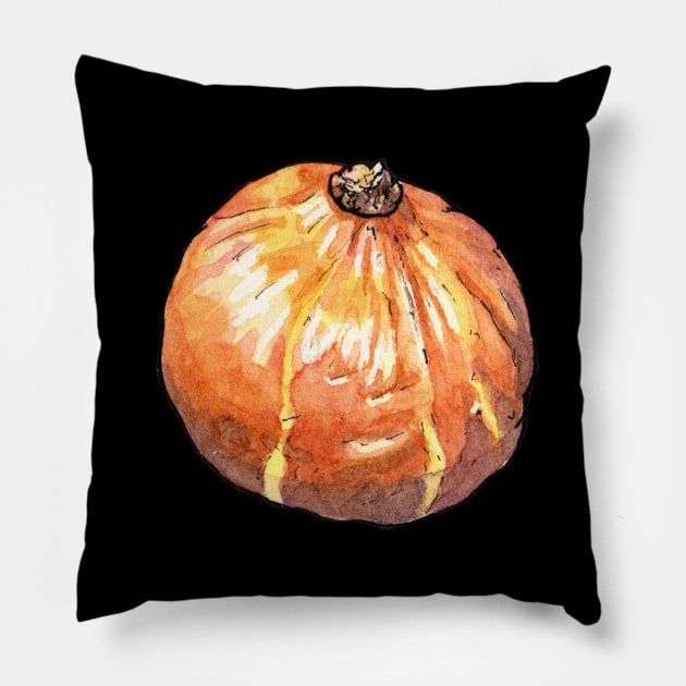 Red Kuri Squash Pillow by AquarellChill